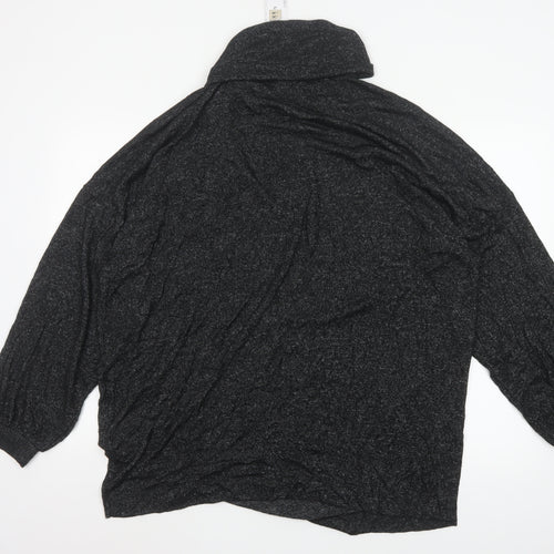 Marks and Spencer Women’s Black Roll Neck Long Sleeve Jersey Nightshirt Size 20