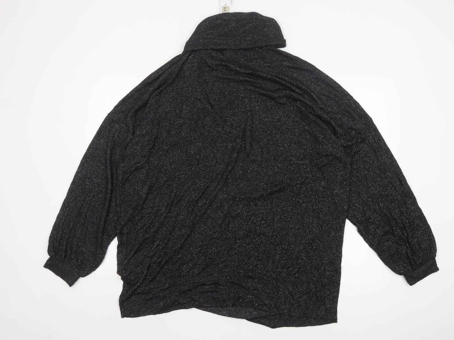 Marks and Spencer Women’s Black Roll Neck Long Sleeve Jersey Nightshirt Size 20