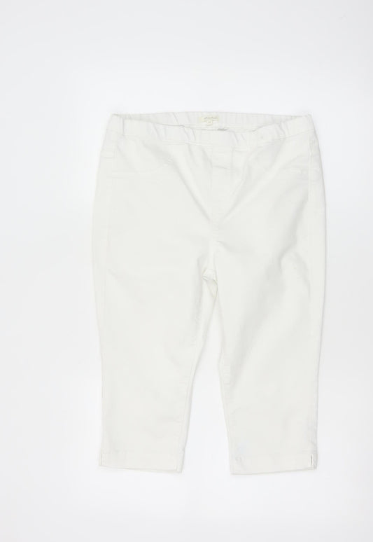 White Stuff Women's White Size 12 Bermuda Shorts Cotton Blend