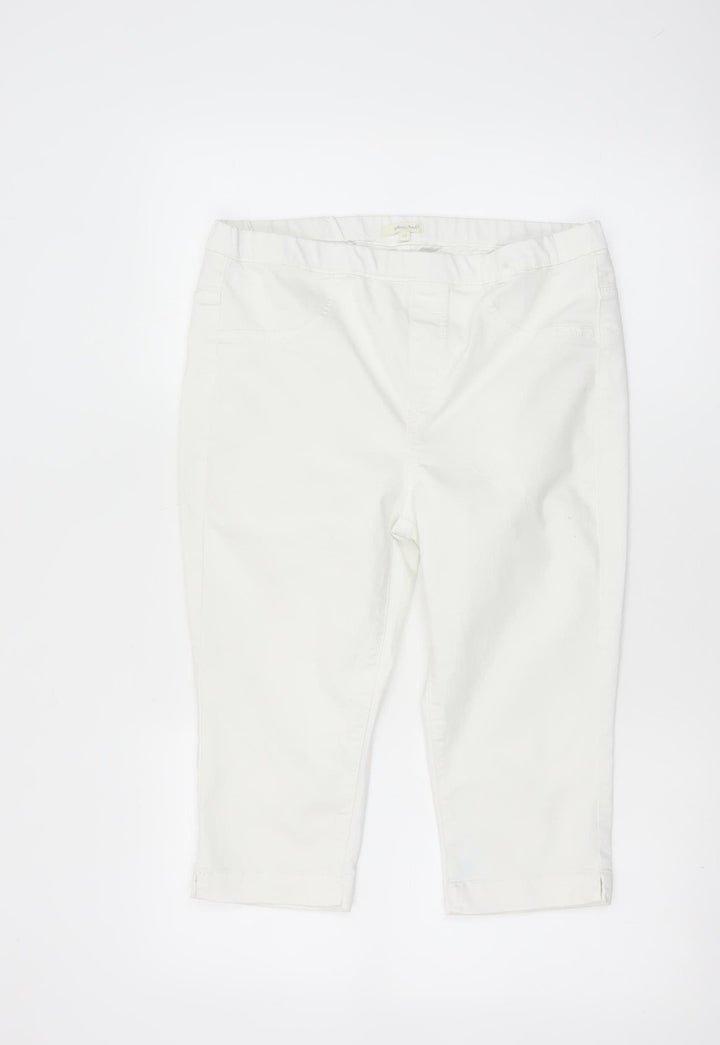 White Stuff Women's White Size 12 Bermuda Shorts Cotton Blend