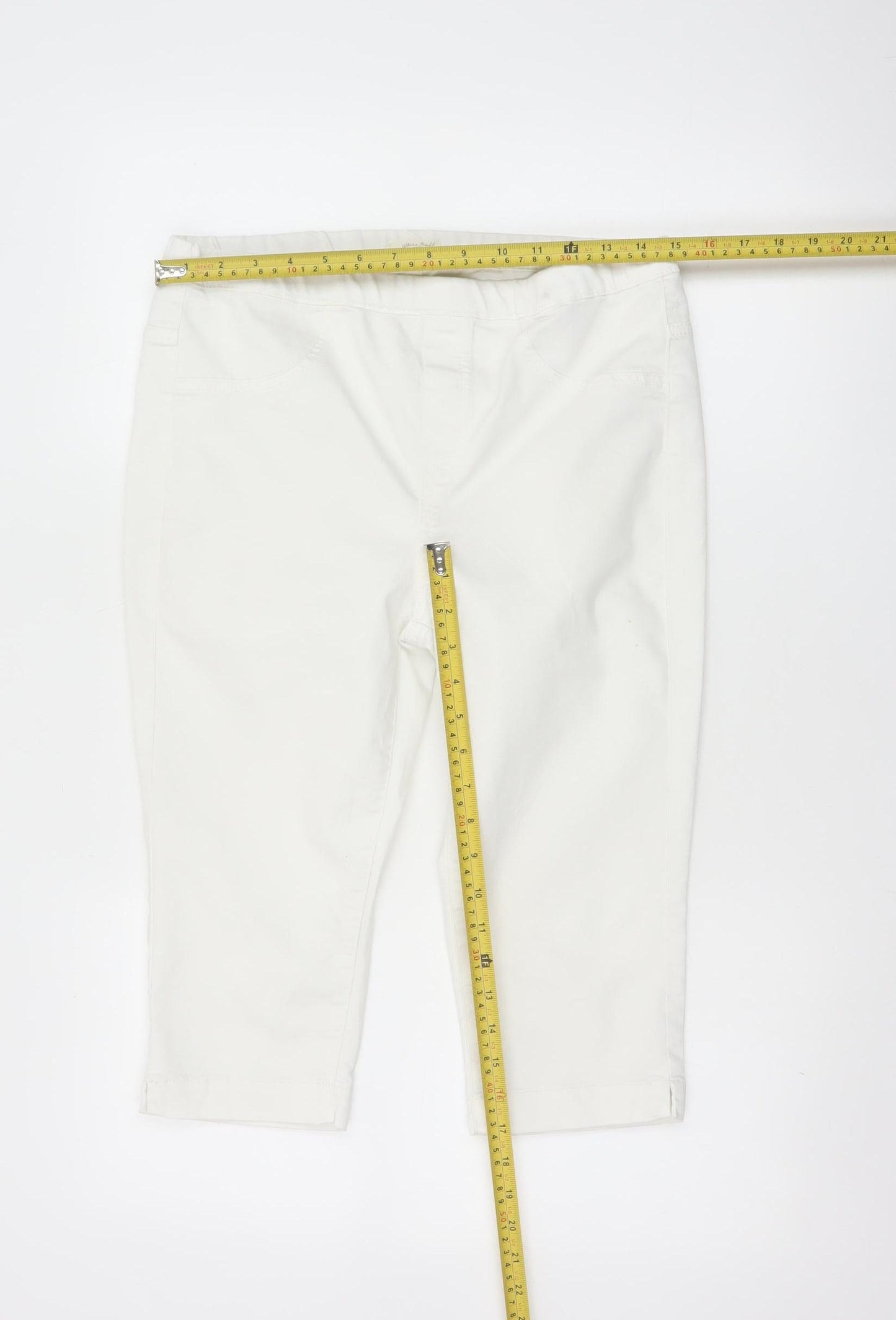 White Stuff Women's White Size 12 Bermuda Shorts Cotton Blend