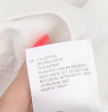 White Stuff Women's White Size 12 Bermuda Shorts Cotton Blend