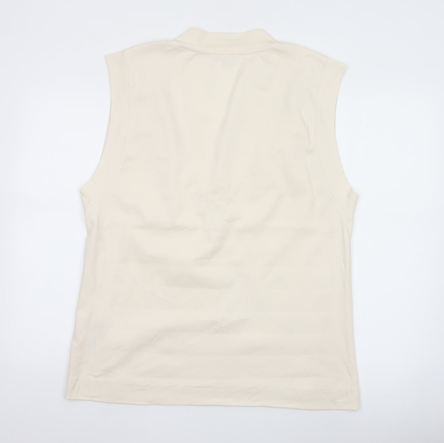 Massimo Dutti Women's Ivory Sleeveless V-Neck Blouse Size S
