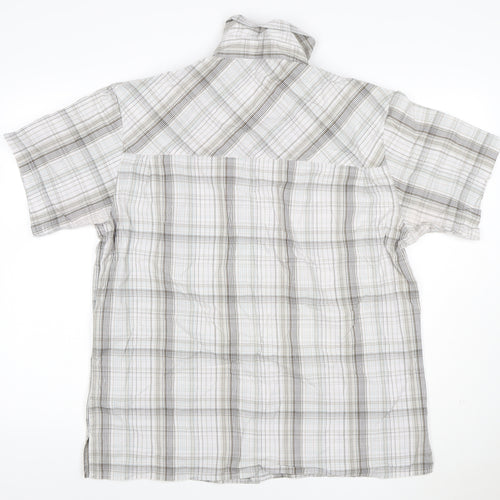 Craghoppers Men's Grey Check Short Sleeve Button-Up Shirt L