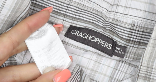 Craghoppers Men's Grey Check Short Sleeve Button-Up Shirt L