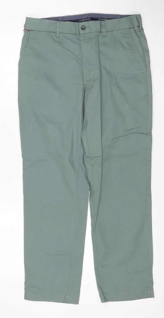 Marks and Spencer Men’s Green Chino Trousers 32x29 Regular Fit