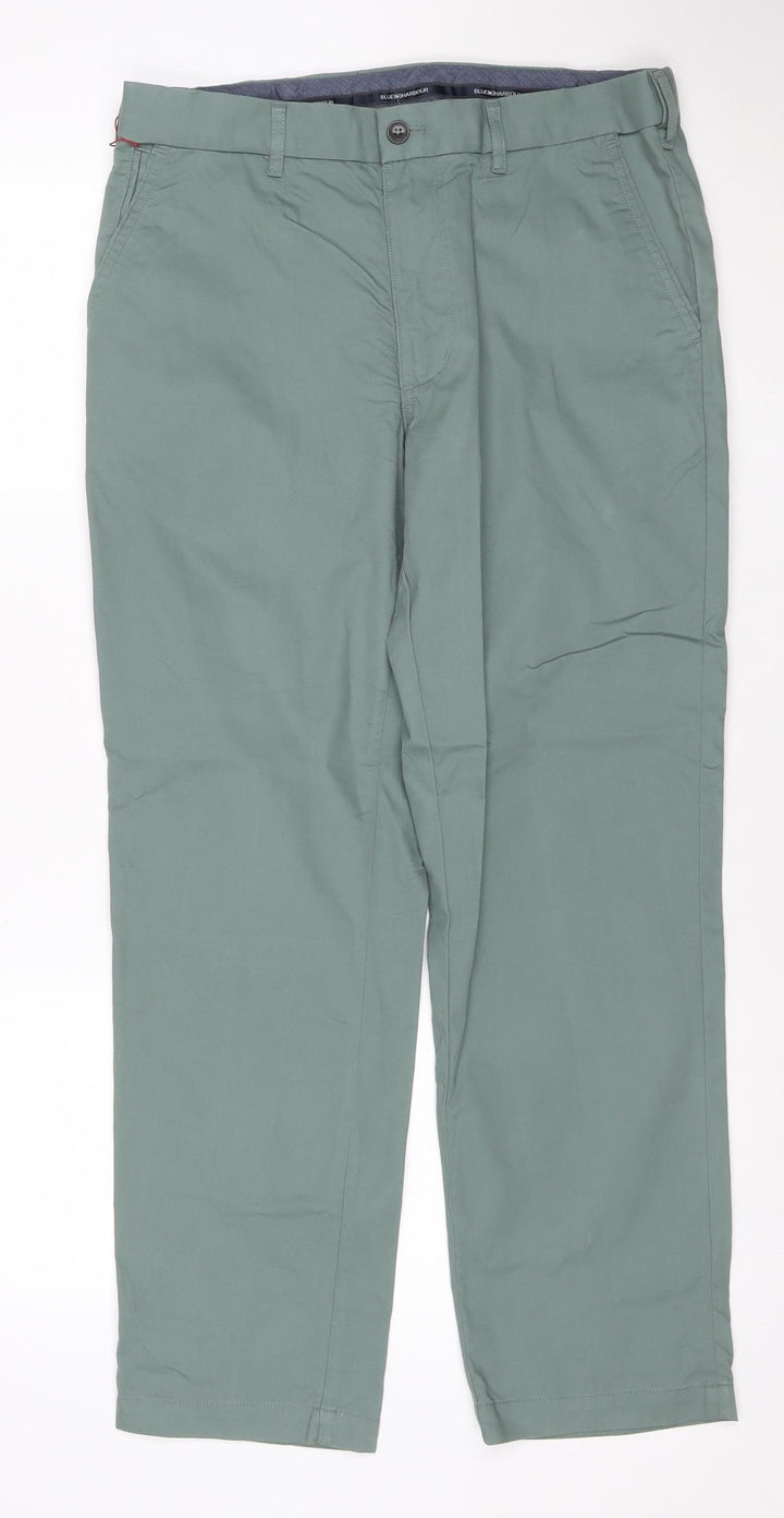 Marks and Spencer Men’s Green Chino Trousers 32x29 Regular Fit