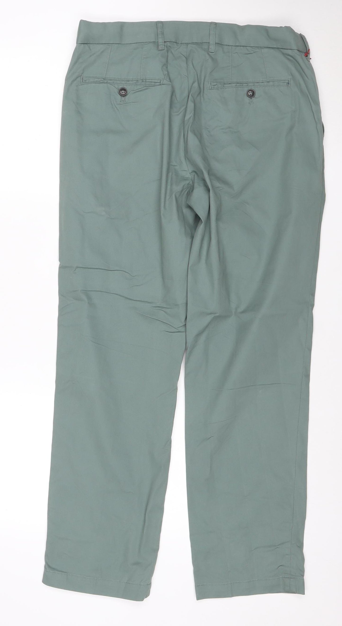 Marks and Spencer Men’s Green Chino Trousers 32x29 Regular Fit