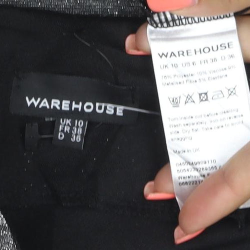 Warehouse Women’s Silver One Shoulder Midi Bodycon Dress Size 10
