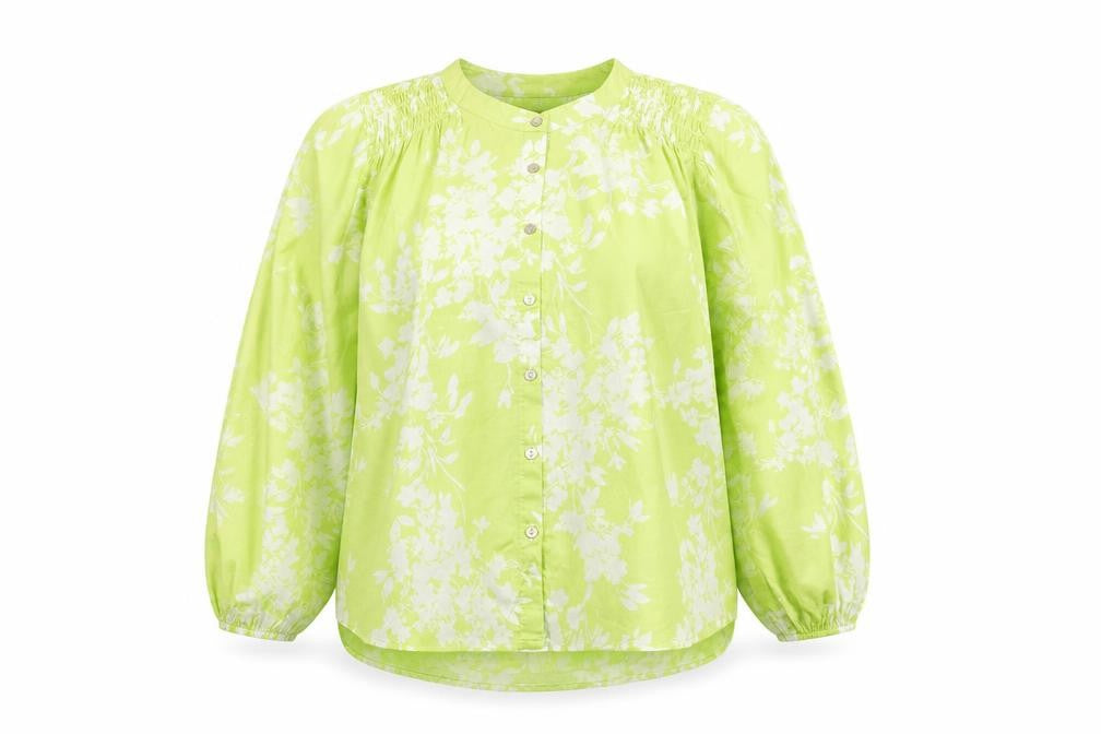 Marks and Spencer Women's Green Floral Long Sleeve Blouse Size 14