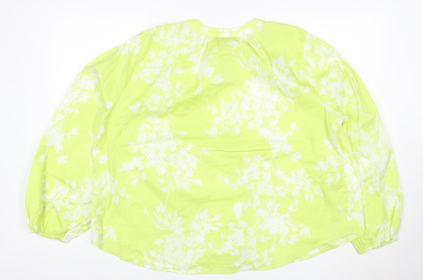 Marks and Spencer Women's Green Floral Long Sleeve Blouse Size 14