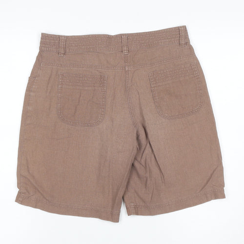 Marks and Spencer Women’s Brown Linen Chino Shorts Size 10