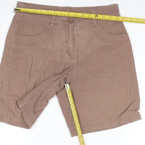 Marks and Spencer Women’s Brown Linen Chino Shorts Size 10