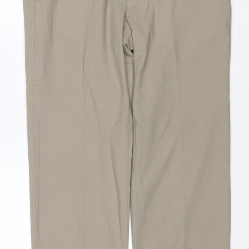 Marks and Spencer Men's Beige Wool Blend Dress Pants 34W 31L