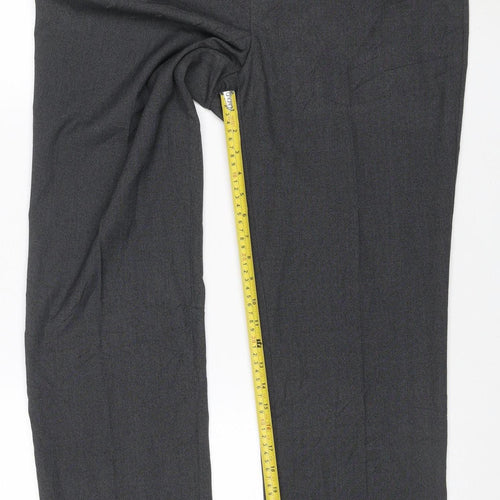 Marks and Spencer Women Grey Size 14 Short Straight Leg Trousers