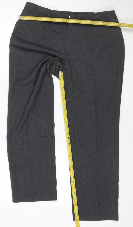 Marks and Spencer Women Grey Size 14 Short Straight Leg Trousers