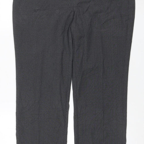 Marks and Spencer Women Grey Size 14 Short Straight Leg Trousers