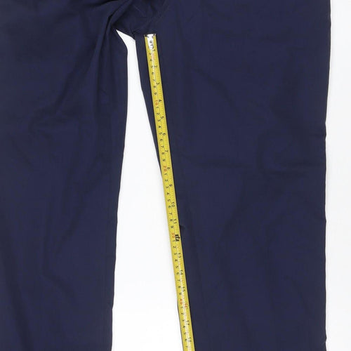 Marks and Spencer Men's Blue 34x33 Regular Fit Chino Trousers