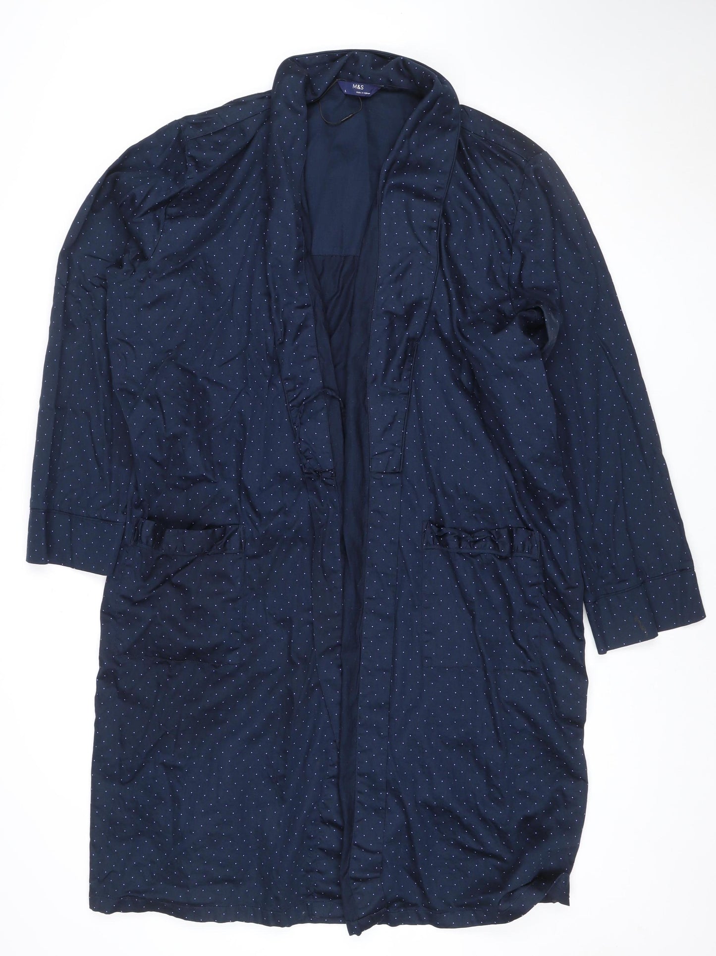 Marks and Spencer Men's Navy Polka Dot Cotton Robe L