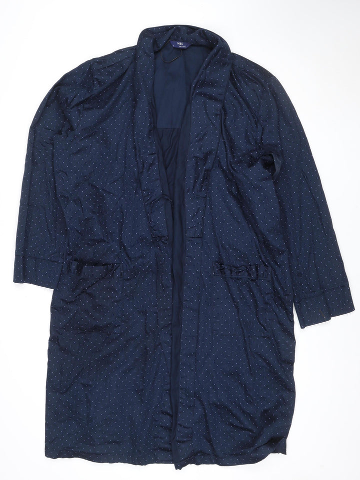 Marks and Spencer Men's Navy Polka Dot Cotton Robe L