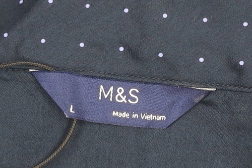 Marks and Spencer Men's Navy Polka Dot Cotton Robe L