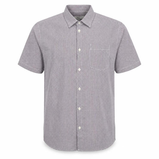 Marks and Spencer Men Purple Check Short Sleeve Collared T-Shirt L
