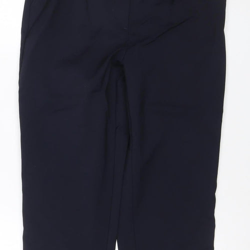 Marks and Spencer Women's Navy Trousers Size 12 Straight Leg Stretch