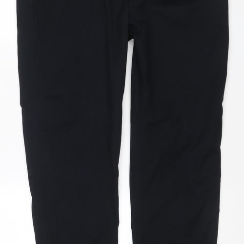 Marks and Spencer Women Black Regular Fit Cotton Blend Trousers 38/31