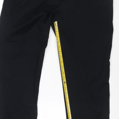 Marks and Spencer Women Black Regular Fit Cotton Blend Trousers 38/31