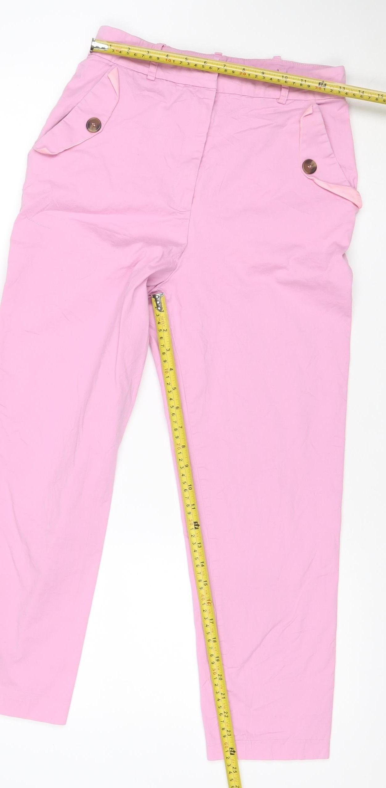ASOS Women Pink Chino Trousers Size 12 Regular Straight