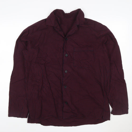 Uniqlo Men's Red Check Cotton Button-Up Shirt XL