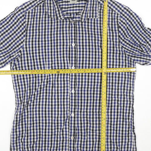 ASOS Men's Blue Check Short Sleeve Button-Up Shirt Size M