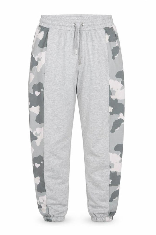 boohooMAN Men's Grey Camouflage Side Panel Jogger Trousers M