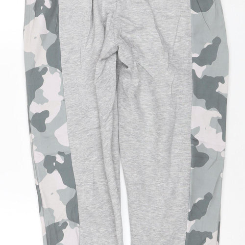 boohooMAN Men's Grey Camouflage Side Panel Jogger Trousers M