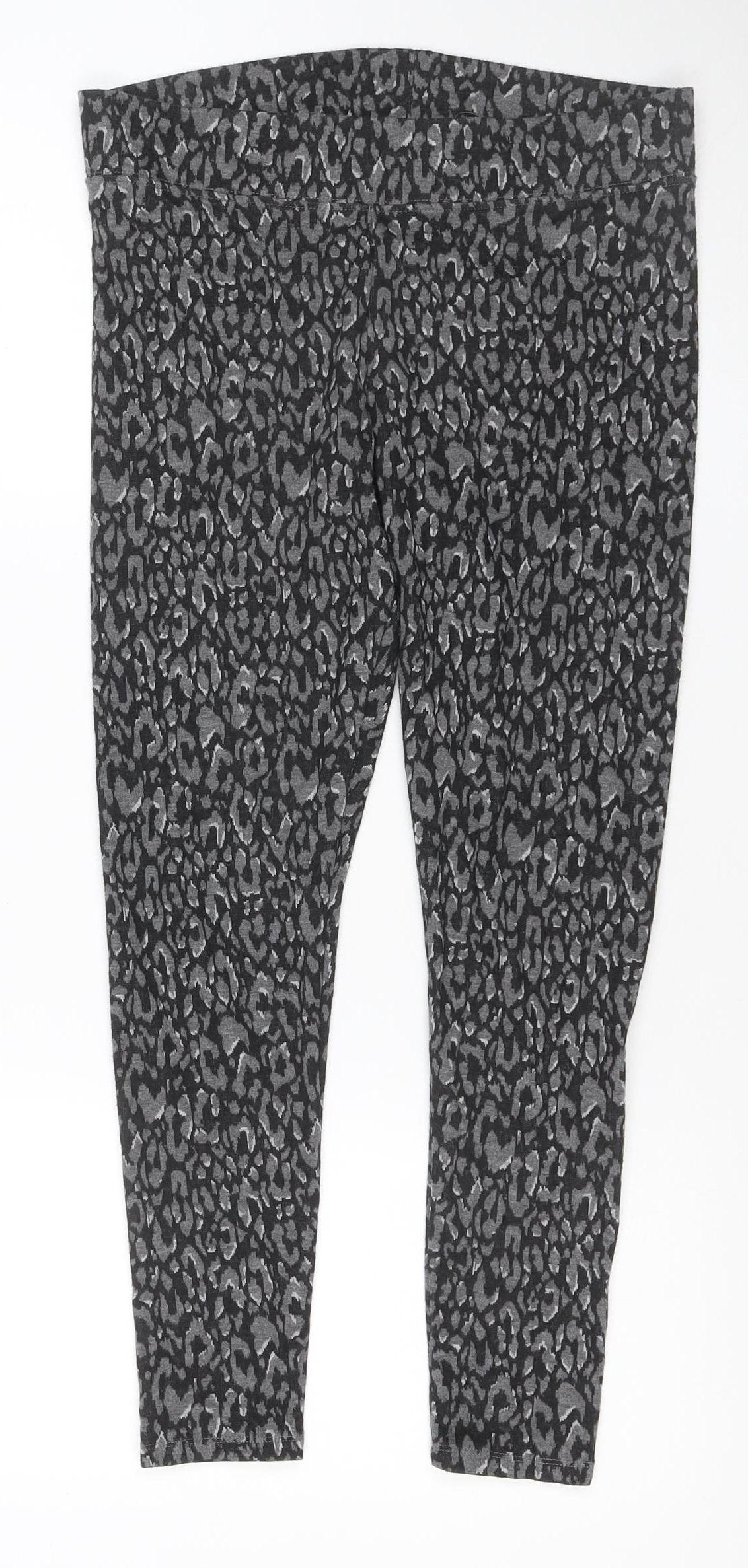 Marks and Spencer Women’s Black Animal Print Stretch Leggings Size 12