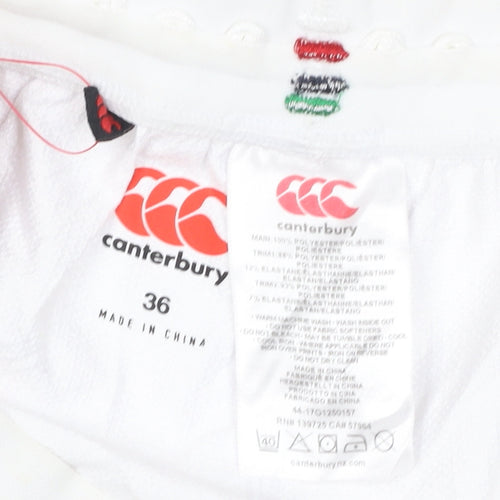 Canterbury Men's White Rugby Shorts Size 36 Athletic Polyester
