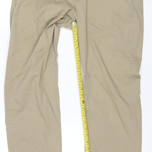 Marks and Spencer Men’s Beige Regular Fit Chino Trousers 34in Waist
