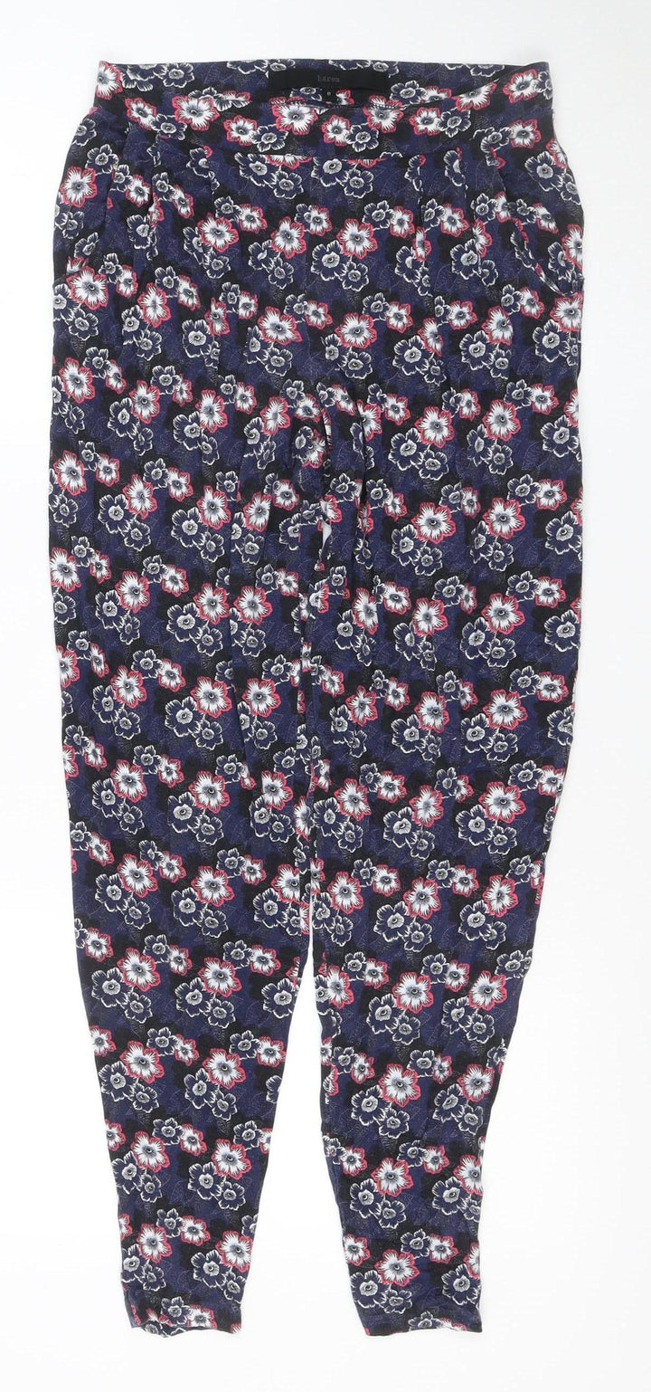 Next Women’s Blue Floral Viscose Stretch Slim Leggings Size 8