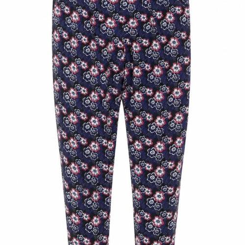 Next Women’s Blue Floral Viscose Stretch Slim Leggings Size 8