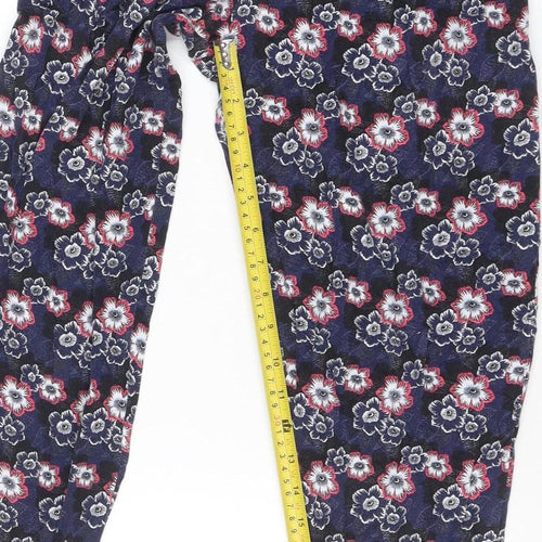 Next Women’s Blue Floral Viscose Stretch Slim Leggings Size 8