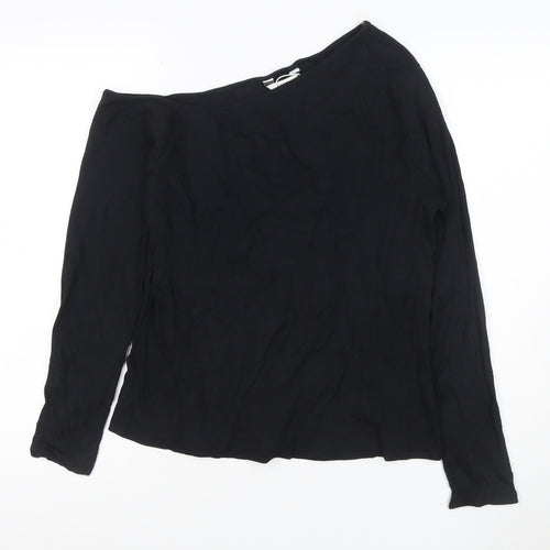 Marks and Spencer Womens Black One Shoulder Long Sleeve Blouse Size 18