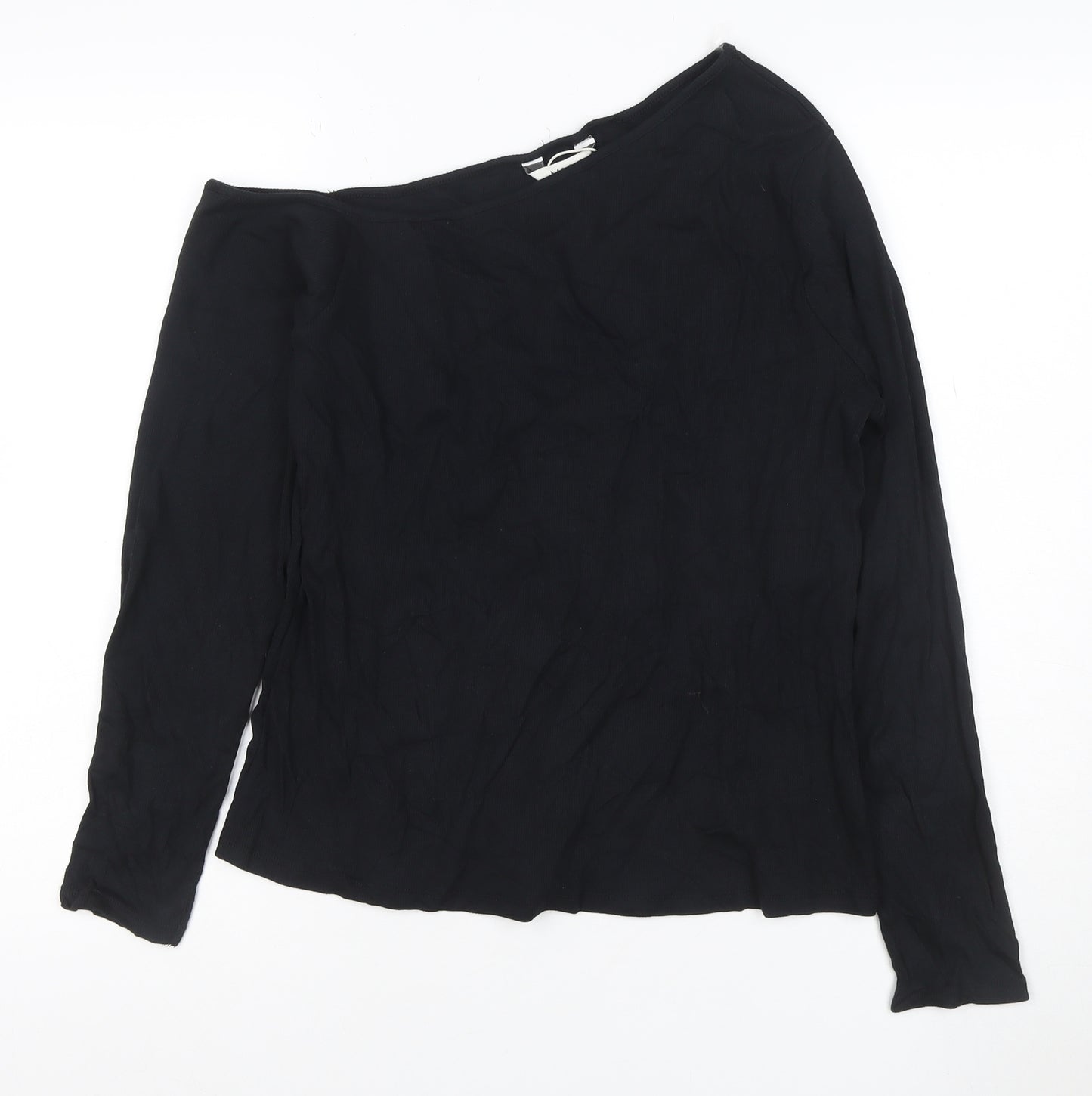Marks and Spencer Womens Black One Shoulder Long Sleeve Blouse Size 18