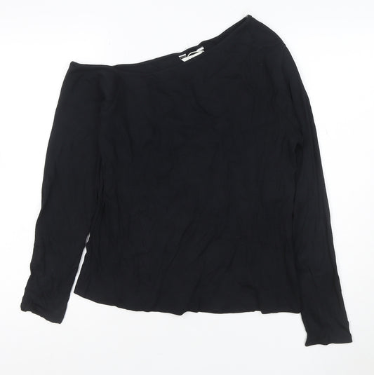 Marks and Spencer Womens Black One Shoulder Long Sleeve Blouse Size 18