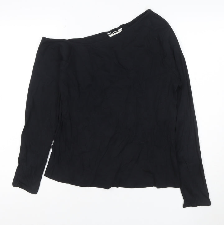 Marks and Spencer Womens Black One Shoulder Long Sleeve Blouse Size 18