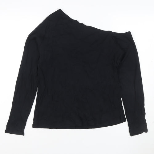 Marks and Spencer Womens Black One Shoulder Long Sleeve Blouse Size 18