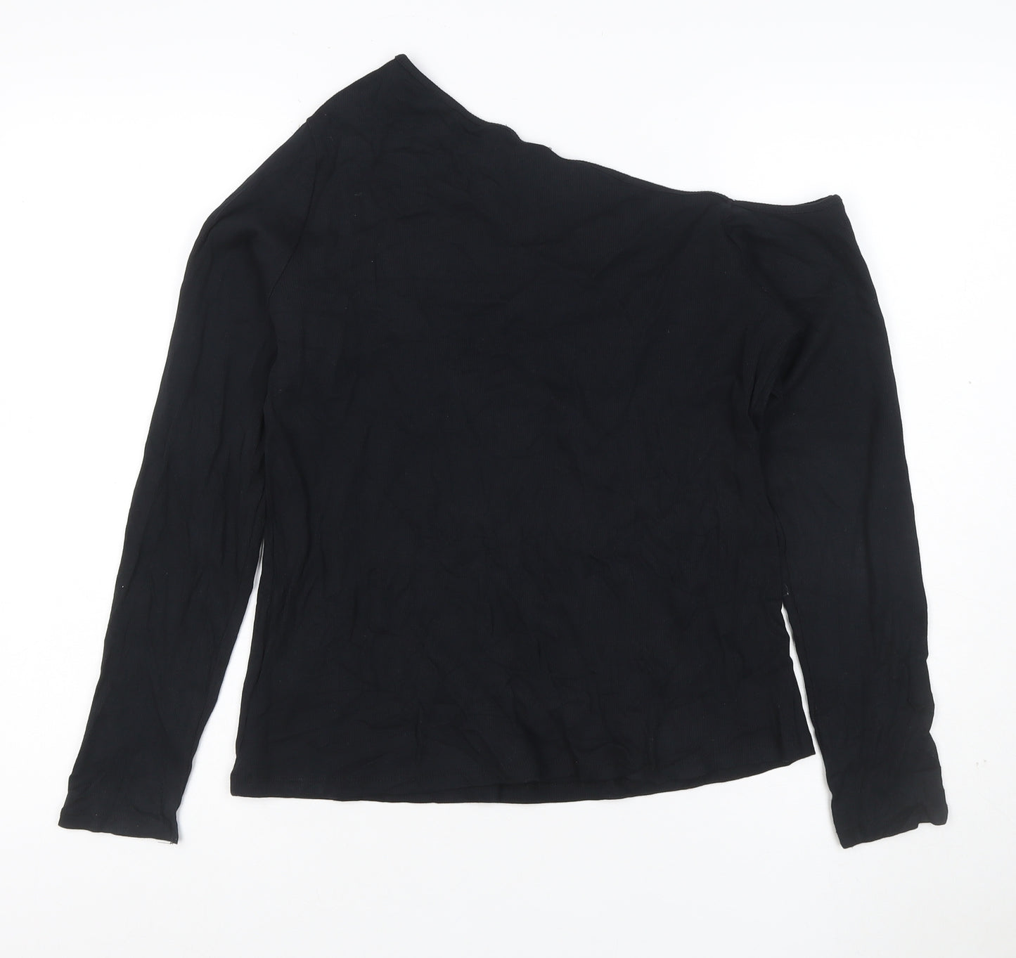 Marks and Spencer Womens Black One Shoulder Long Sleeve Blouse Size 18