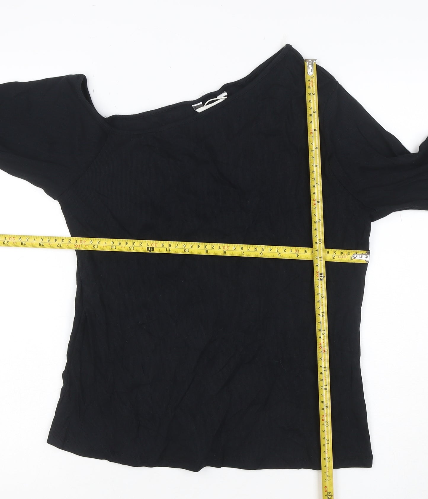 Marks and Spencer Womens Black One Shoulder Long Sleeve Blouse Size 18