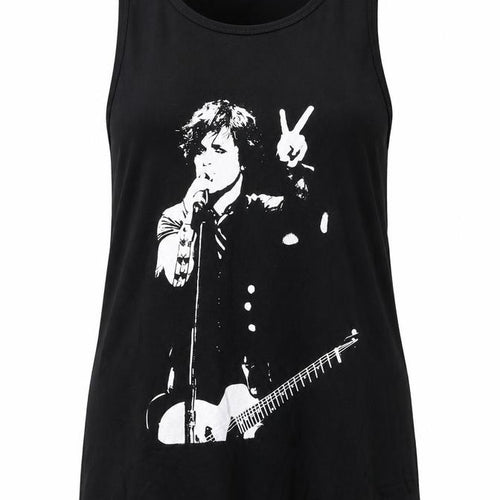 Apparel Noir Womens Black Tank Top Size 18 Music Graphic Cotton