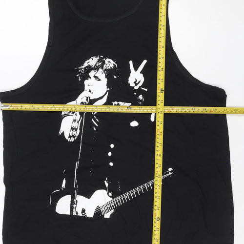 Apparel Noir Women's Black Size 18 Scoop Neck Graphic Music Tank Top