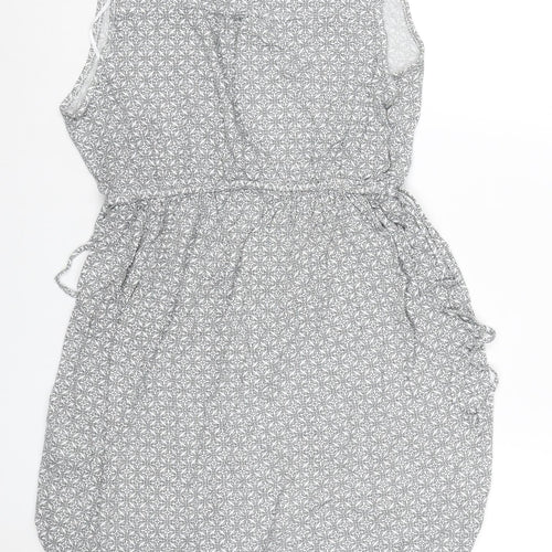 MAMA Women’s Grey Geometric Maternity Wrap Dress Size 12